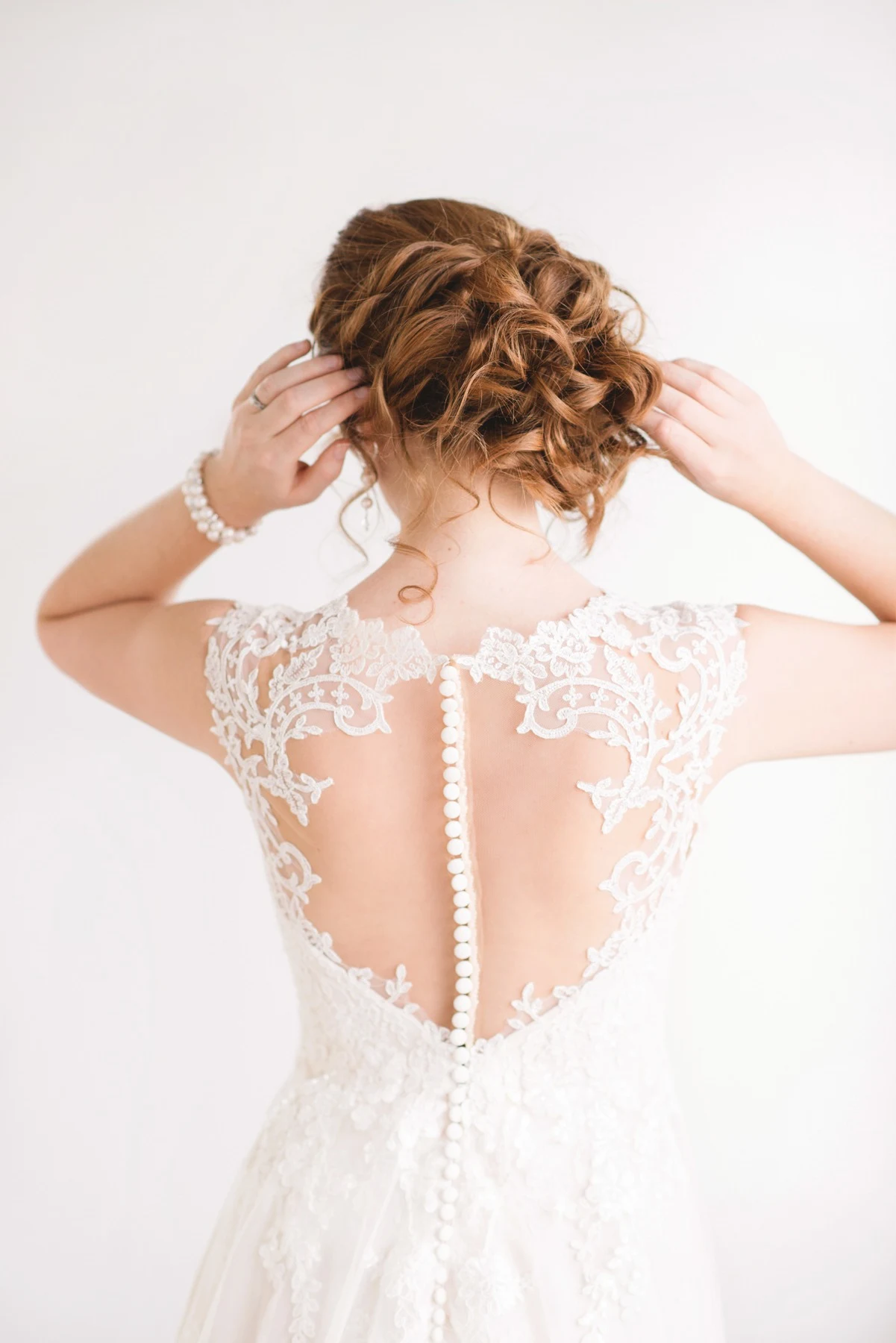 Lace wedding gown detail